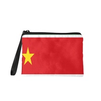 Dompet Koin Cetak Digital Modis Kanvas Poliester Bendera Guadeloupe yang Bagus, Dompet Mini Ritsleting Warna Campuran untuk Koin Kartu Kredit