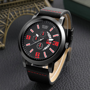 Influential <strong>Fashion</strong> Men's Collection Bracelet <strong>Watch</strong> <strong>Set</strong> Canvas Quartz <strong>Watch</strong> with PU Bracelet <strong>Set</strong> Men's <strong>Watch</strong> - Product Image 5