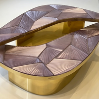 Table basse de luxe artistique en métal et acier inoxydable pour salon, usage domestique, combinaison haute et basse, personnalisation