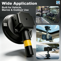 Support de caméra/téléphone pour voiture en alliage d'aluminium avec ventouse en caoutchouc NBR, résistant aux hautes températures, capacité de charge de 25-30 kg