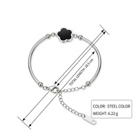 Gelang Bunga Lima Kelopak Baja Anti Karat Berlapis Emas 18K, Rantai Bunga Mewah Ringan, Hadiah Grosir