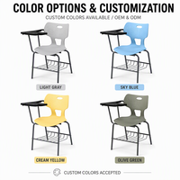 Chaises et table de formation personnalisées avec support ergonomique du dos et structure en acier pour salle de conférence, centre de réunion, et séances d'étude pour adultes