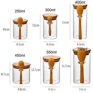 Frasco <span class=keywords><strong>de</strong></span> Vidrio Sellado al por Mayor <span class=keywords><strong>de</strong></span> 250 ml a 1000 ml con Tapa <span class=keywords><strong>de</strong></span> Madera y Cuchara <span class=keywords><strong>para</strong></span> Salsas, Dulces, Contenedores Domésticos, Frasco <span class=keywords><strong>de</strong></span> Almacenamiento - Product Image 3