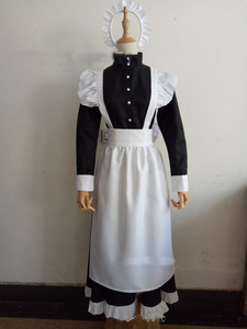 Disfraz de Sirvienta de <span class=keywords><strong>Castillo</strong></span> para Halloween, Falda Larga Blanca y Negra, Uniforme de Camarera, Vestido de Escenario Blanco y Negro - Product Image 4