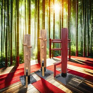 หุ่นจำลองไม้ยืนสำหรับปีกชุนกังฟูอุปกรณ์ศิลปะการต่อสู้โดยตรงจากโรงงาน - Product Image 6