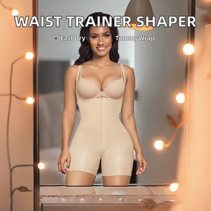 Body gainant taille haute respirant à forte compression avec 2 bretelles, effet ventre plat et rehaussement des fesses, pour femme, usage quotidien et sportif - Product Image 2