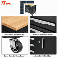 Armoire à outils roulante de qualité industrielle RT TOOL, 7 tiroirs, verrouillage centralisé pour atelier d'entretien de flotte
