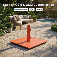 Base de parasol JH-Mech personnalisée avec mécanisme de verrouillage à double bouton de 64 lb, plaque carrée épaisse lestée et patins antidérapants réglables