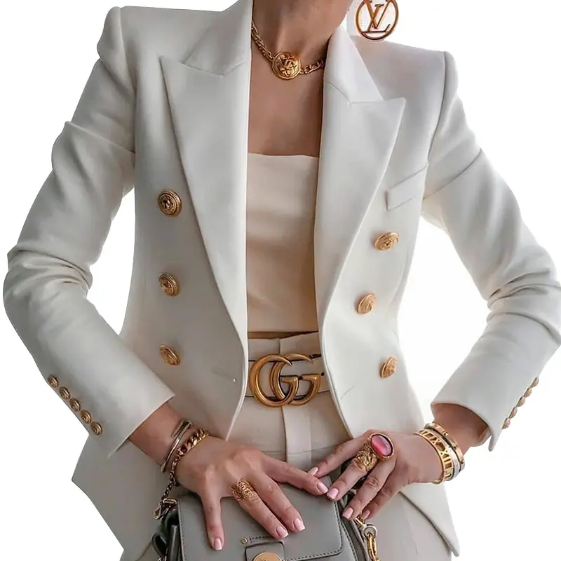 Hot selling casual fashion white blazer women