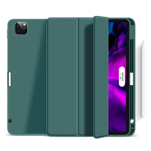 Funda protectora para ipad pro 12,9, carcasa completa con Protector de pantalla incorporado, Trifold, novedad de 2020