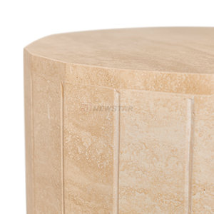Piedistallo in <span class=keywords><strong>Travertino</strong></span>, Espositore Alto Rotondo, Tavolino Laterale in Marmo, Supporti per Piedistalli - Product Image 6