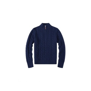 Suéter de cuello alto informal con logotipo personalizado OEM y ODM, jersey de manga larga con cremallera y giros de masa frita, éxito de ventas - Product Image 4