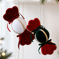 Nouveaux ornements de Noël décoratifs en velours pelucheux, DIY, exquis, modernes, minimalistes, en tissu, à suspendre à l'arbre pour une décoration festive
