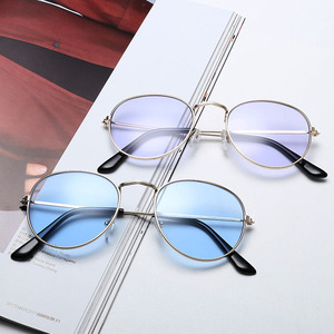 Xsy <b>Sunglasses</b> Women Men Fashion <b>Round</b> Frame Pink Lens Gold Frame Unisex Sun Protection Travel Use - Product Image 2