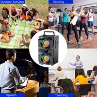 Haut-parleur Bluetooth portable avec double subwoofer basses lourdes, haut-parleur extérieur sans fil Bluetooth 5.0 de 100 pieds, prise en charge de la radio FM
