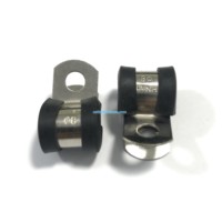 Accessoires pour conduites de frein en acier inoxydable, colliers de fixation pour conduites, colliers de serrage de type P doublés de caoutchouc, collier de serrage pour câbles