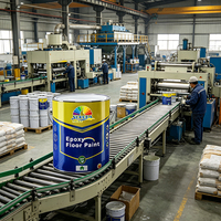 Revêtement de sol en résine acrylique époxy auto-nivelante antidérapante, couleur unie, peinture liquide intérieure colorée pour sols en béton