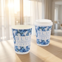 Gobelets à café en papier kraft biodégradable imprimés sur mesure avec couvercles, jetables, de qualité alimentaire, pour boissons chaudes, à emporter, pour cafés et traiteurs