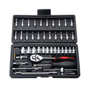 Chrome Vanadium Steel Socket Tool Set 46 Piece 1/2 In Drive Automotive Repair <b>Kit</b> Home Machine Repair - Product Image 1