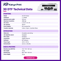 Imprimante DTF A3 à tête unique XP600, largeur d'impression 330 mm, 2880 dpi, machine d'impression par transfert de film PET de bureau pour t-shirts