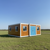Maison conteneur pliable à double aile, extensible, pour espace d'activités extérieur contemporain