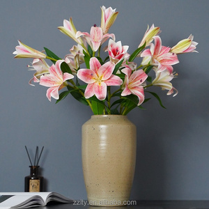ZZLTY Bouquet de luxe personnalisé en fleurs artificielles 3D à <span class=keywords><strong>trois</strong></span> têtes, nouveau design, pour mariage et décoration intérieure - Product Image 6