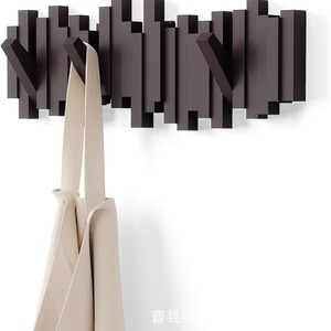 Wall Mounted Coat <b>Hooks</b> <b>Black</b> Rectangle Adjustable Storage Rack For Clothes Hat Entryway - Product Image 3