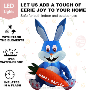 4FT Easter Inflatable Bunny Holds Carrot Happy Easter Blow up Outdoor Decoration with LED <b>Lights</b> for Home Yard Party - Product Image 6