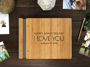 Factory Wholesale A4 A5 Wooden Cover <strong>Wedding</strong> Guest Book Album Memory Message Notebook <strong>Keepsake</strong> for Anniversary Birthday Journal - Product Image 5