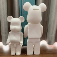 Ornement d'embryon blanc, figurine d'action d'ours en bloc, design populaire, artisanat personnalisé, statue d'ours fluide en vinyle, jouet en résine, tirelire