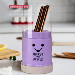 Chopstick Holder With Lid Round Multi Functional Kitchen Draining Rack For Cutlery Storage - Product Image 3