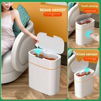 Tutup Tempat Sampah Sensor Pintar Desain Anti Bau untuk Penggunaan di Rumah (Kamar Tidur Ruang Tamu)-Plastik Kontrol via Aplikasi Tersedia Grosir