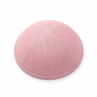 Kippa/Yarmulke en lin rose à 4 panneaux, fournisseur en gros, broderie personnalisée, casquette Judaica pour mariage juif et Bar Mitzvah