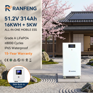 แบตเตอรี่เกรด A ขนาด 51.2V 16kWh 314Ah กำลังไฟ 6kW 8kW ระบบไฮบริด ออลอินวัน สำหรับใช้งานแบบออนกริดและออฟกริด สำรองไฟบ้านทั้งหลัง 8000 รอบการใช้งาน - Product Image 1