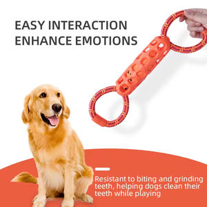Jouet pour chien très populaire, anneau de nettoyage dentaire résistant aux morsures, en TPR pour molaires, pour poils dorés, accessoires interactifs pour animaux de compagnie pour jeu de la corde - Product Image 2