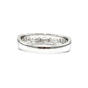 Bague de Fiançailles et de Mariage Classique en Or Blanc Massif 18 carats Plaqué Or, Sertie de Diamants Véritables Taille Brillant et Pavé, Haute Qualité - Product Image 2