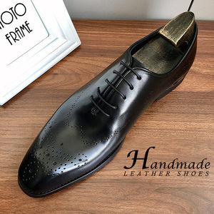 Nouvelles Chaussures Habillées Oxford Montantes en Cuir Gravé Façonnées à la Main pour Hommes, Idéales pour Costumes et Mariages (Chaussures de Marié) - Product Image 2