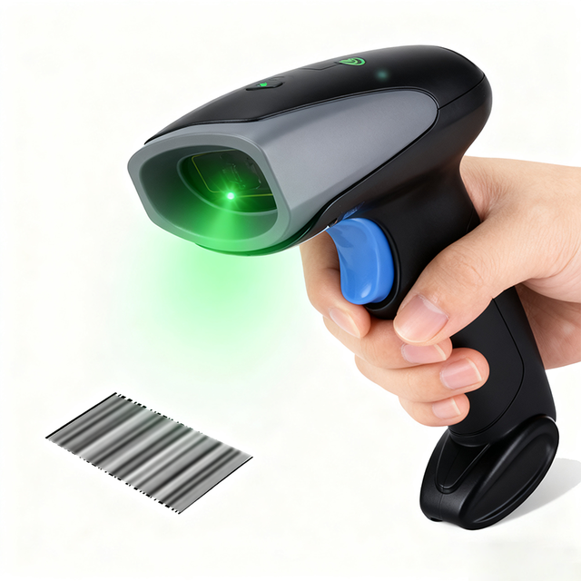 EDOO 2D Wireless CMOS Barcode Scanner 300 Scans/Second Android Mac Supermarket Handheld USB Stock 1-Year Black A4