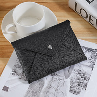 Dompet Amplop Wanita Bahan PU dengan Kancing, Desain Portabel untuk Penggunaan Sehari-hari & Hadiah, Tempat Kartu Serbaguna