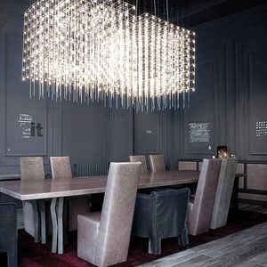 Candelabro de comedor moderno de lujo colgante de luz grande de hierro proyecto de hotel personalizado - Product Image 1