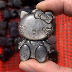 Pendentif en cristal d'obsidienne dorée et argentée, 1 pièce, cadeau artisanal pour la fabrication de bijoux, vente en gros - Product Image 2