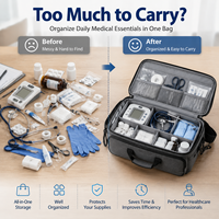 Sac médical portable en nylon grande capacité avec fermeture éclair, organisateur d'articles de soins pour infirmières, idéal pour les soins à domicile, les cliniques et les hôpitaux