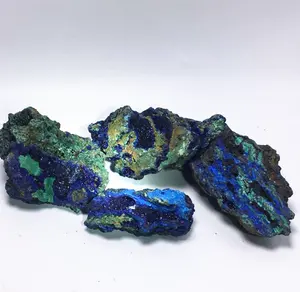 थोक उच्च गुणवत्ता प्राकृतिक किसी न किसी खनिज नमूना चट्टानों नीले azurite मैलाकाइट कच्चे पत्थर
