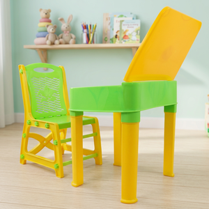 Ensemble table et chaises pliantes colorées en plastique Anax pour enfants, hauteur réglable, pour la maison, l'école et la chambre - Product Image 4