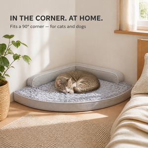 Gray Plush Pet <b>Bed</b> Orthopedic <b>Dog</b> <b>Sofa</b> <b>Bed</b> Raised Puppy Nest Indoor Pet Couch - Product Image 6
