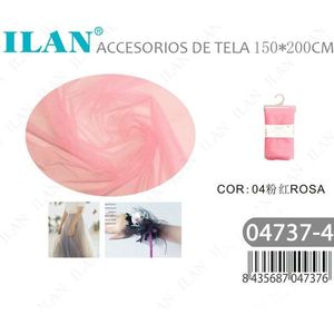 Tessuto in tulle rosa Ilan 150x200cm per accessori abito da sposa - Product Image 3