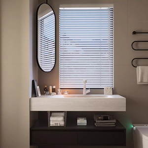 Hotel style rock slab basin <b>waterproof</b> and environmentally friendly intelligent <b>lighting</b> mirror wall hanging <b>bathroom</b> cabinet - Product Image 1
