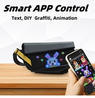 Mini LED işareti şarj edilebilir Bluetooth LED mesaj ekran App kontrol programlanabilir rozet sırt çantası için özel LED matris paneli