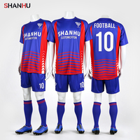 Ensemble de maillots de football à impression par sublimation, séchage rapide, col rond, pour le fitness, les tops de sport, les shorts de course, toutes saisons, vêtements de football