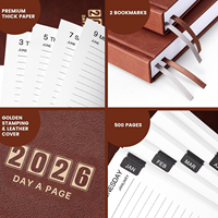 2026 planificateur quotidien calendrier Agenda cuir Pu couvre personnalisable manifeste planificateur cahiers en gros